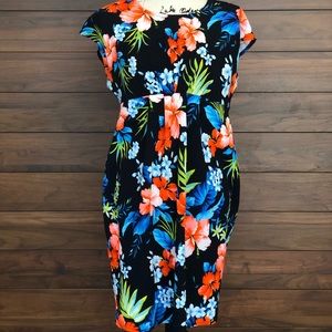 Maternity Tropical Floral Sleeveless Midi Dress
